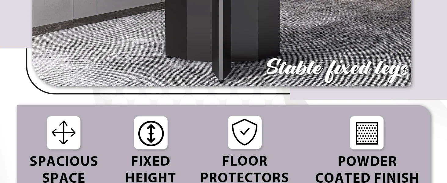 Zevro Series Round Dining Table Black Base with 60 Round White Grey Sintered Stone Top