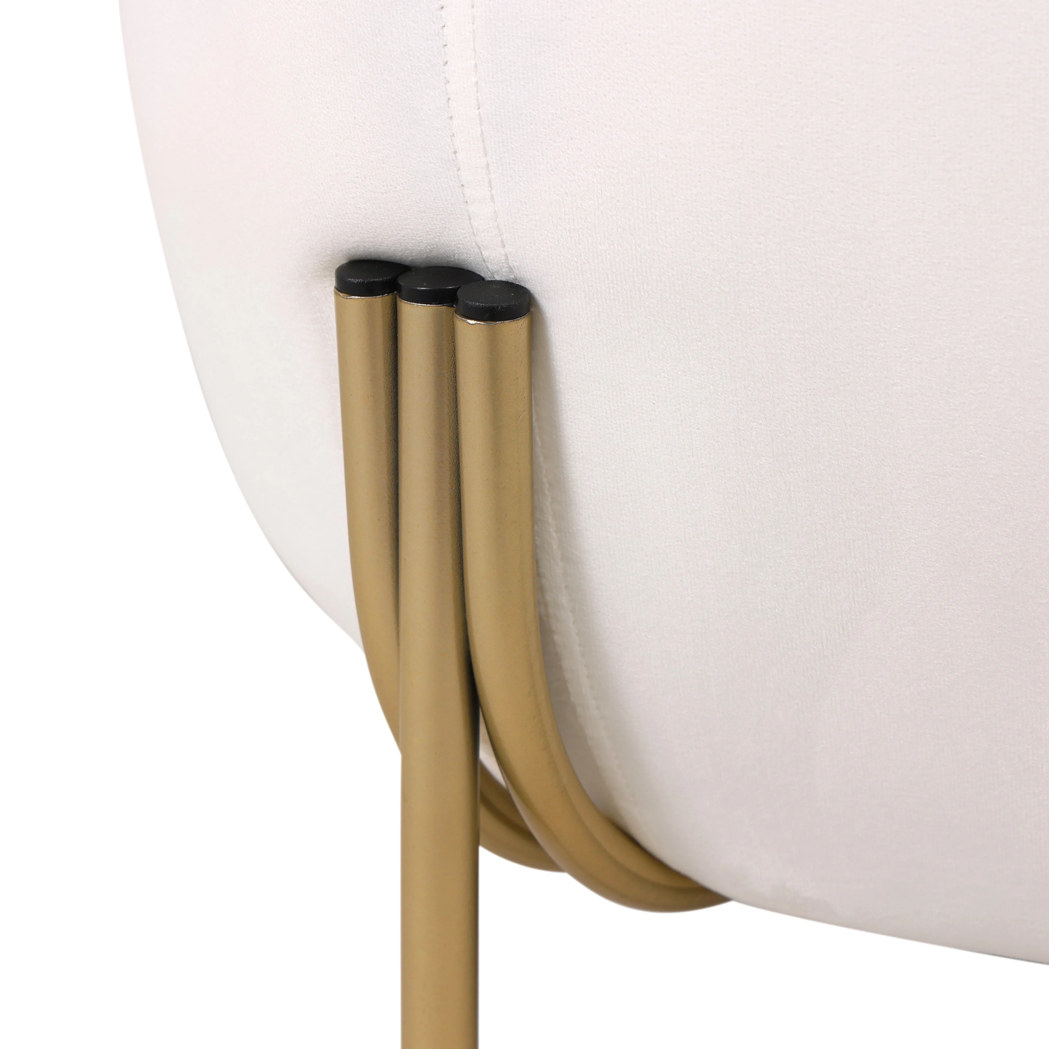 Zuno Collection Modern Single Seater Sofa in White Velvet