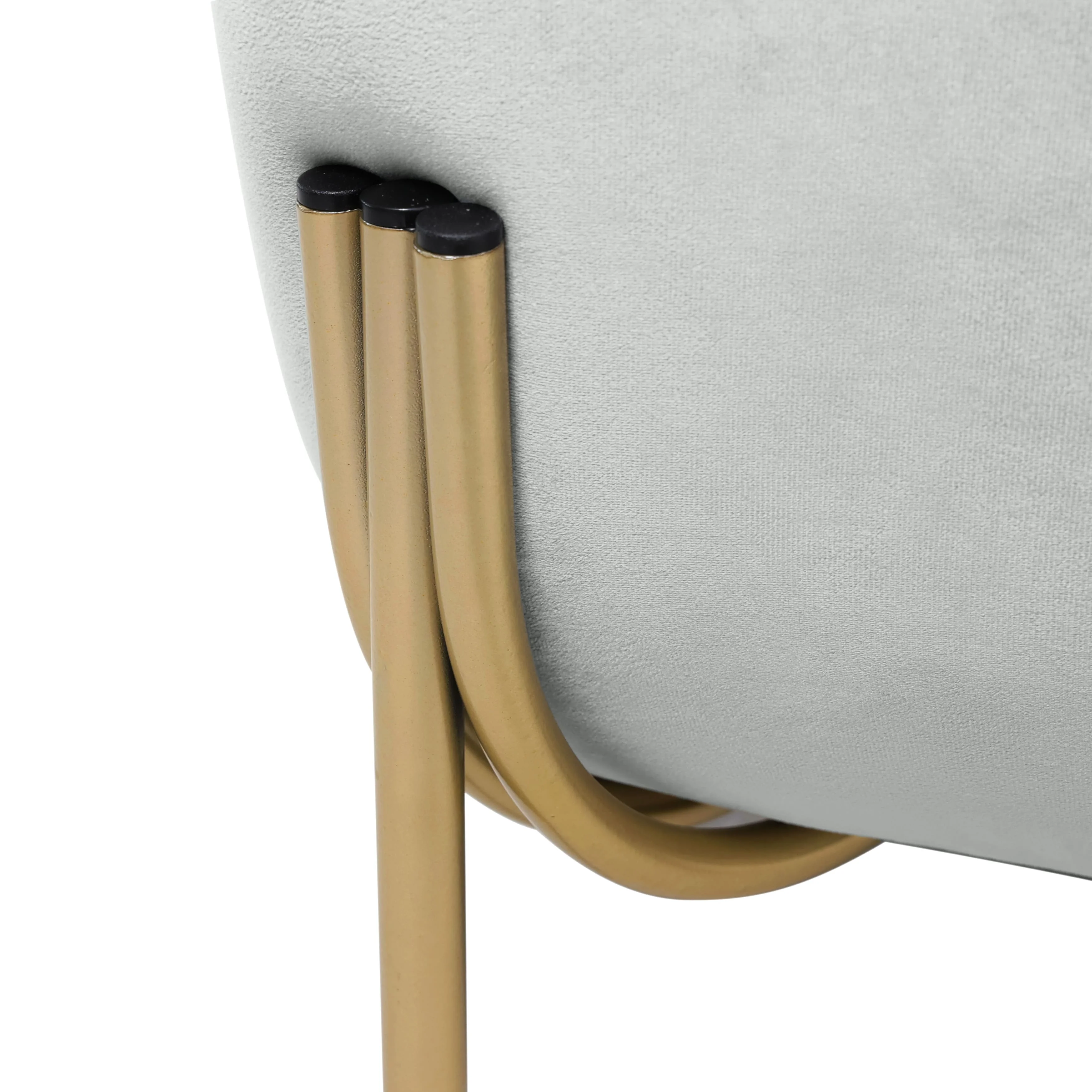 Zuno Three-Seater Sofa Upholstered in Velvet Wide Couch with Powder-Coated Gold Iron Legs Padded Seat