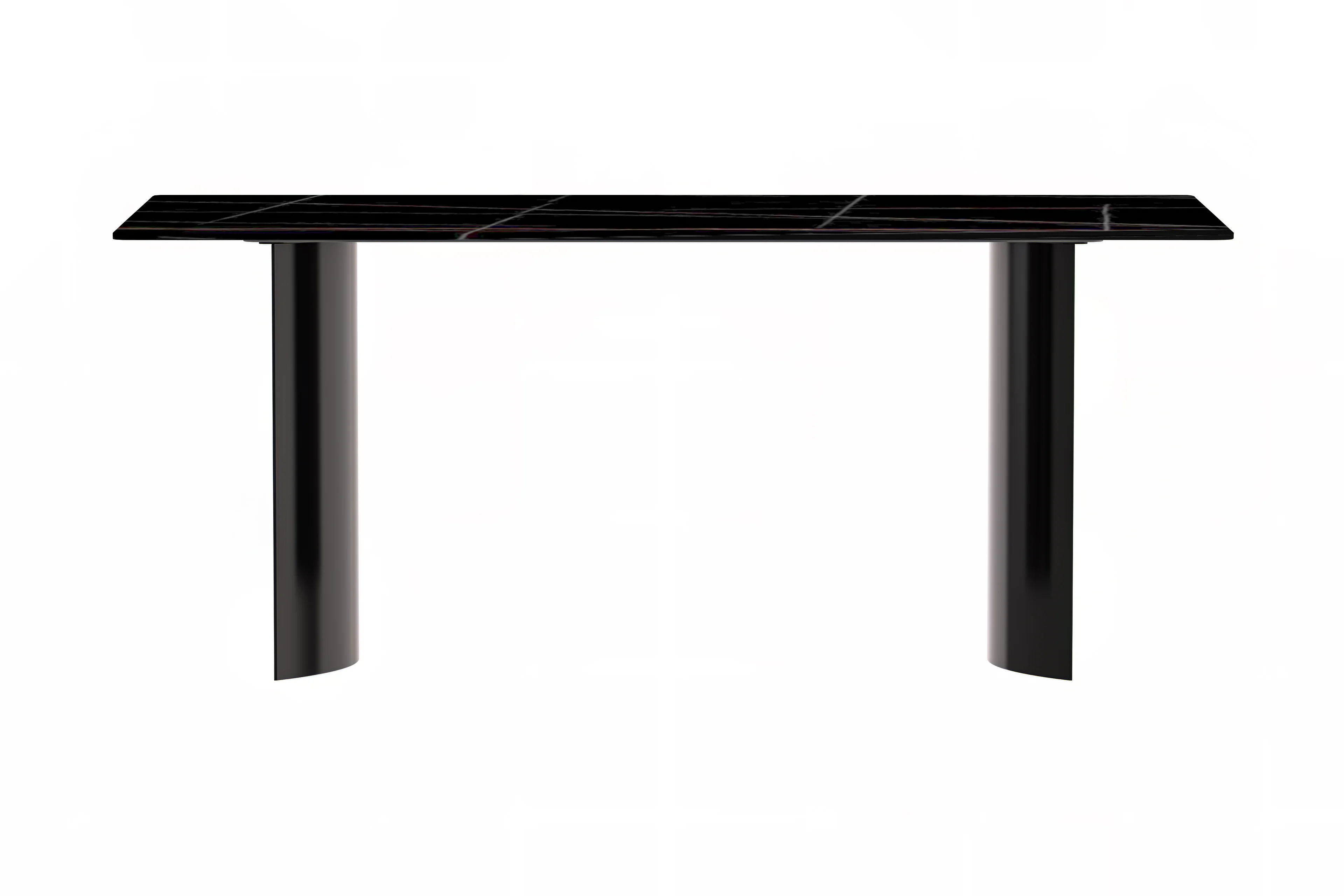 Zara Series Modern Dining Table Black Stainless Steel Base, With 55 Black/Gold Sintered Stone Top