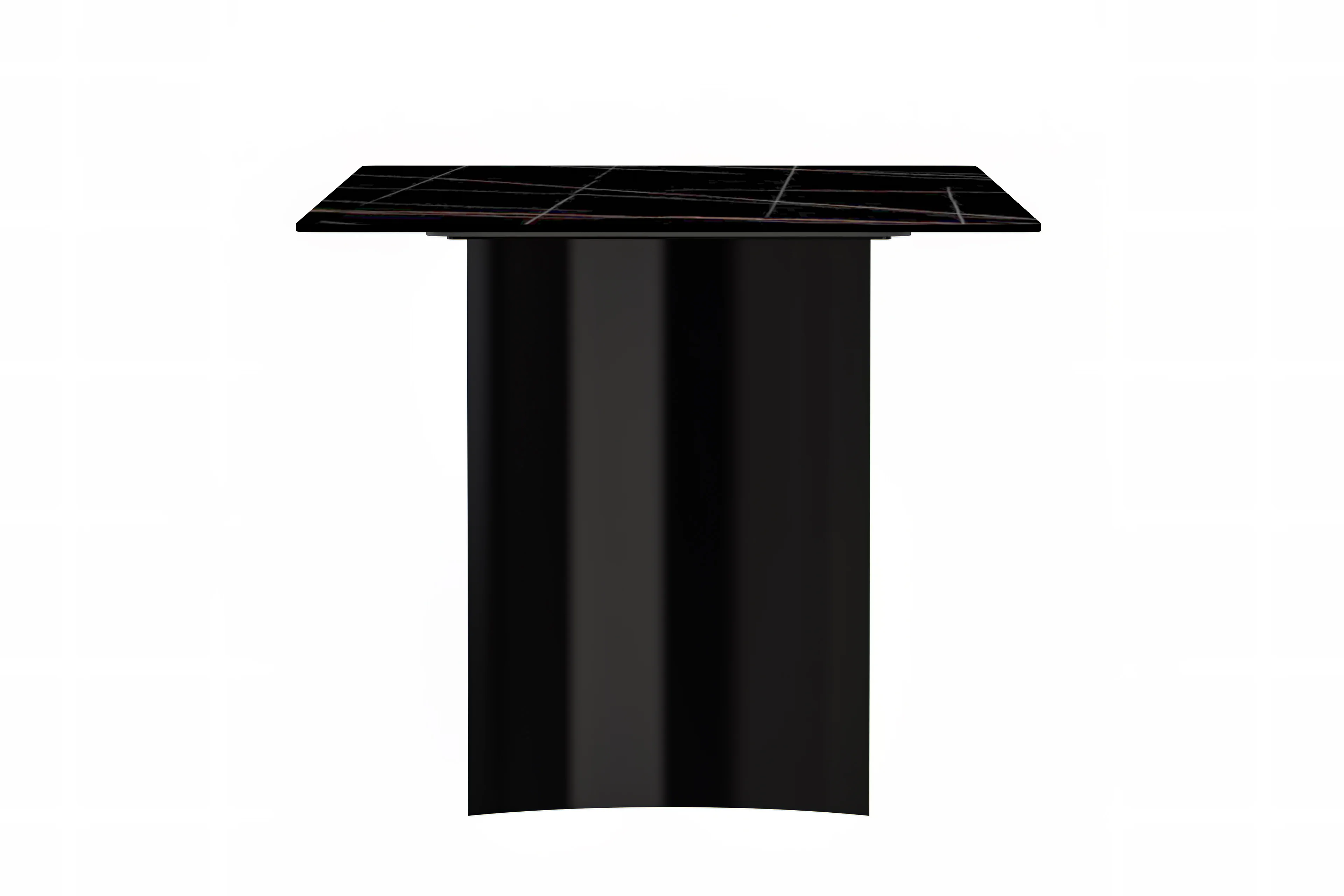 Zara Series Modern Dining Table Black Stainless Steel Base, With 71 Black/Gold Sintered Stone Top