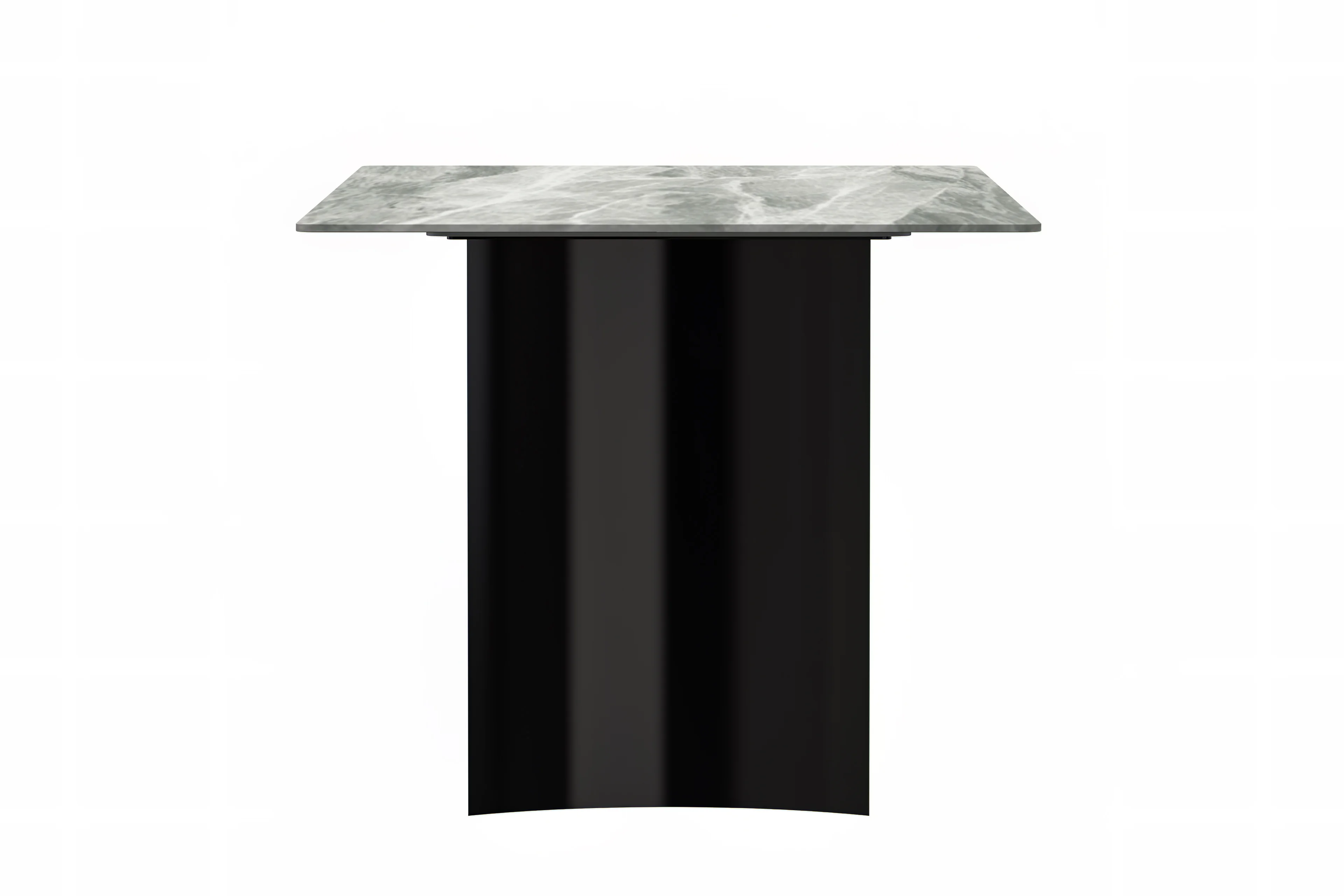 Zara Series Modern Dining Table Black Stainless Steel Base, With 71 Light Grey Sintered Stone Top