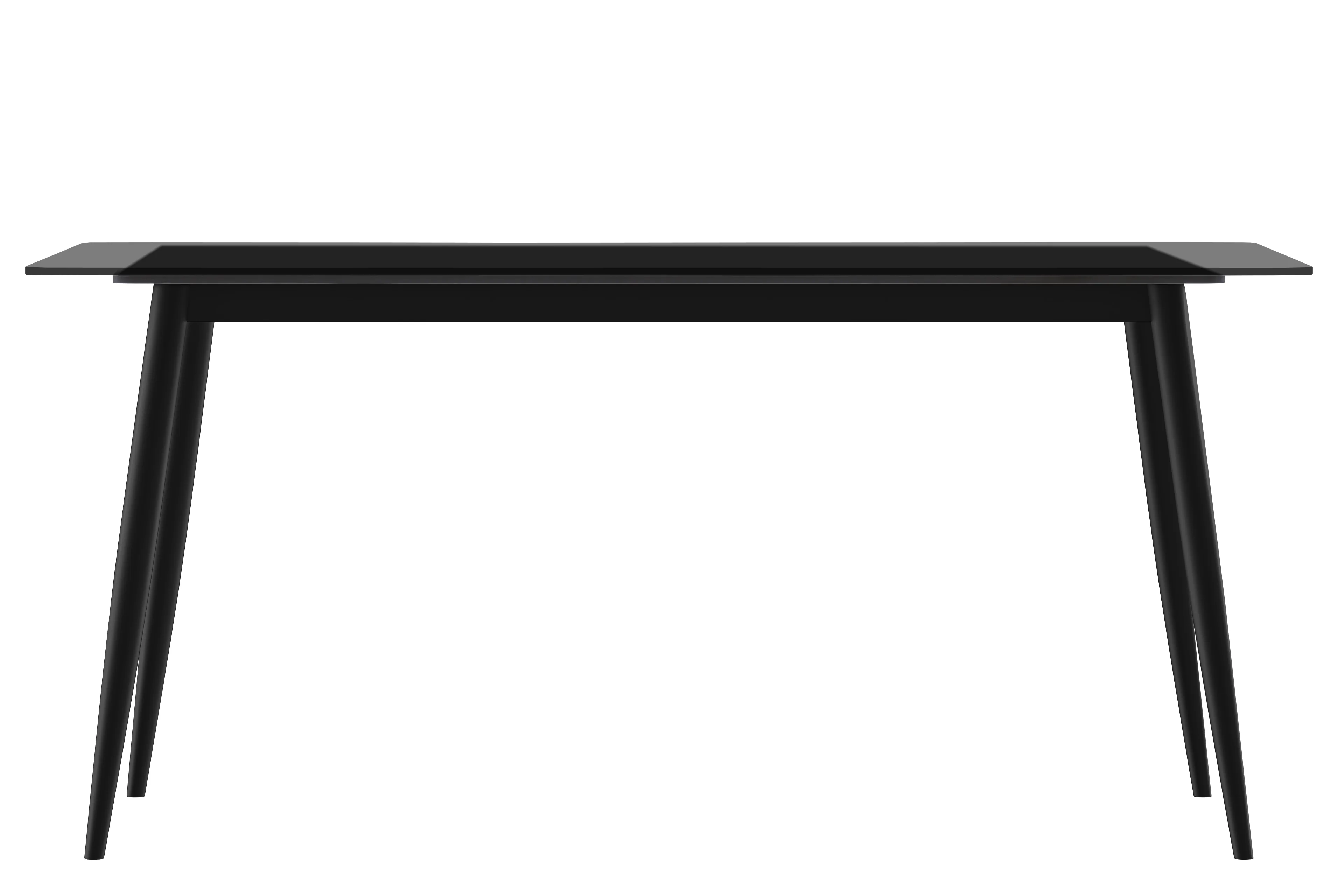 Zayle Series Modern Dining Table Black Base, With 55 Clear Glass Top