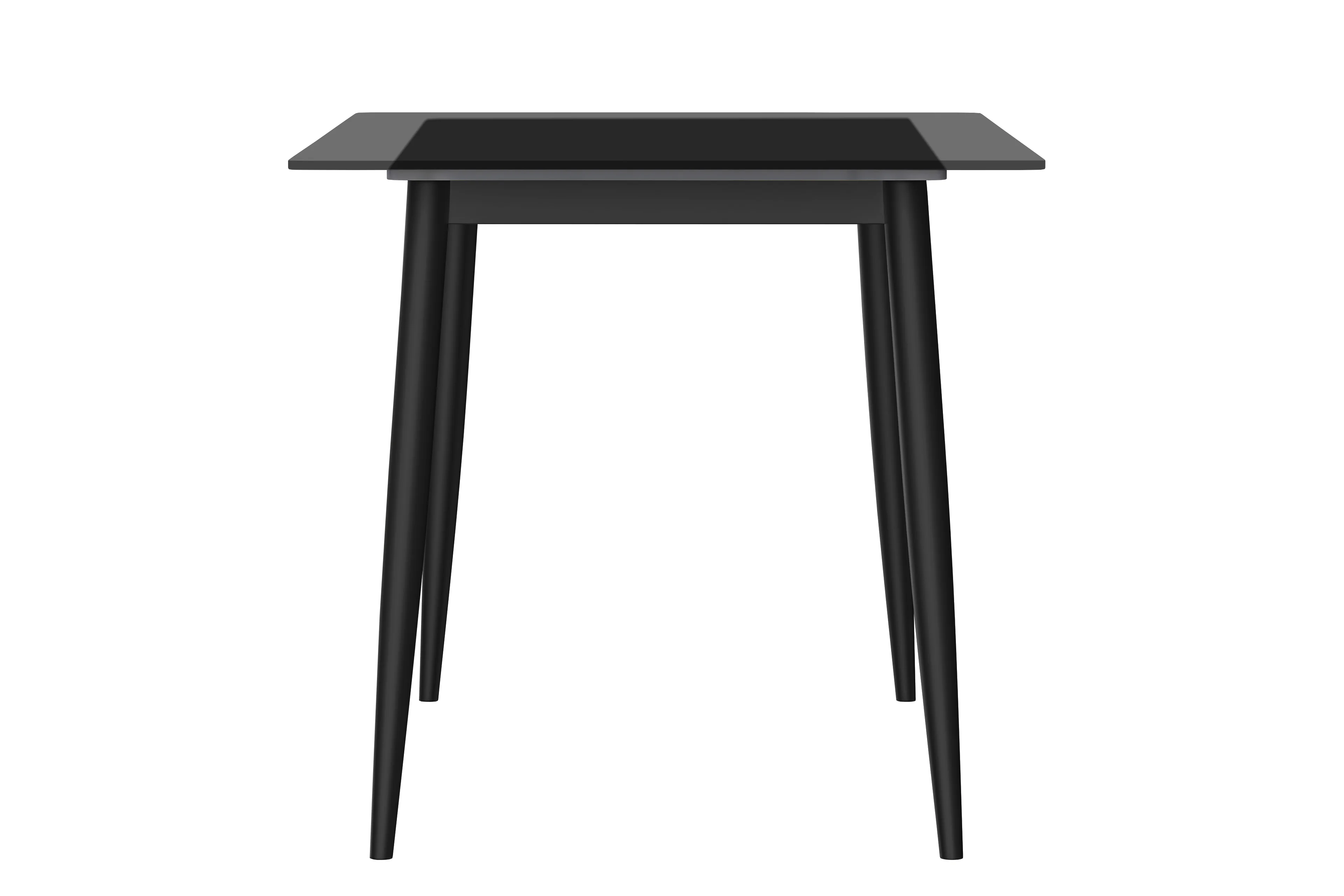 Zayle Series Modern Dining Table Black Base, With 55 Clear Glass Top