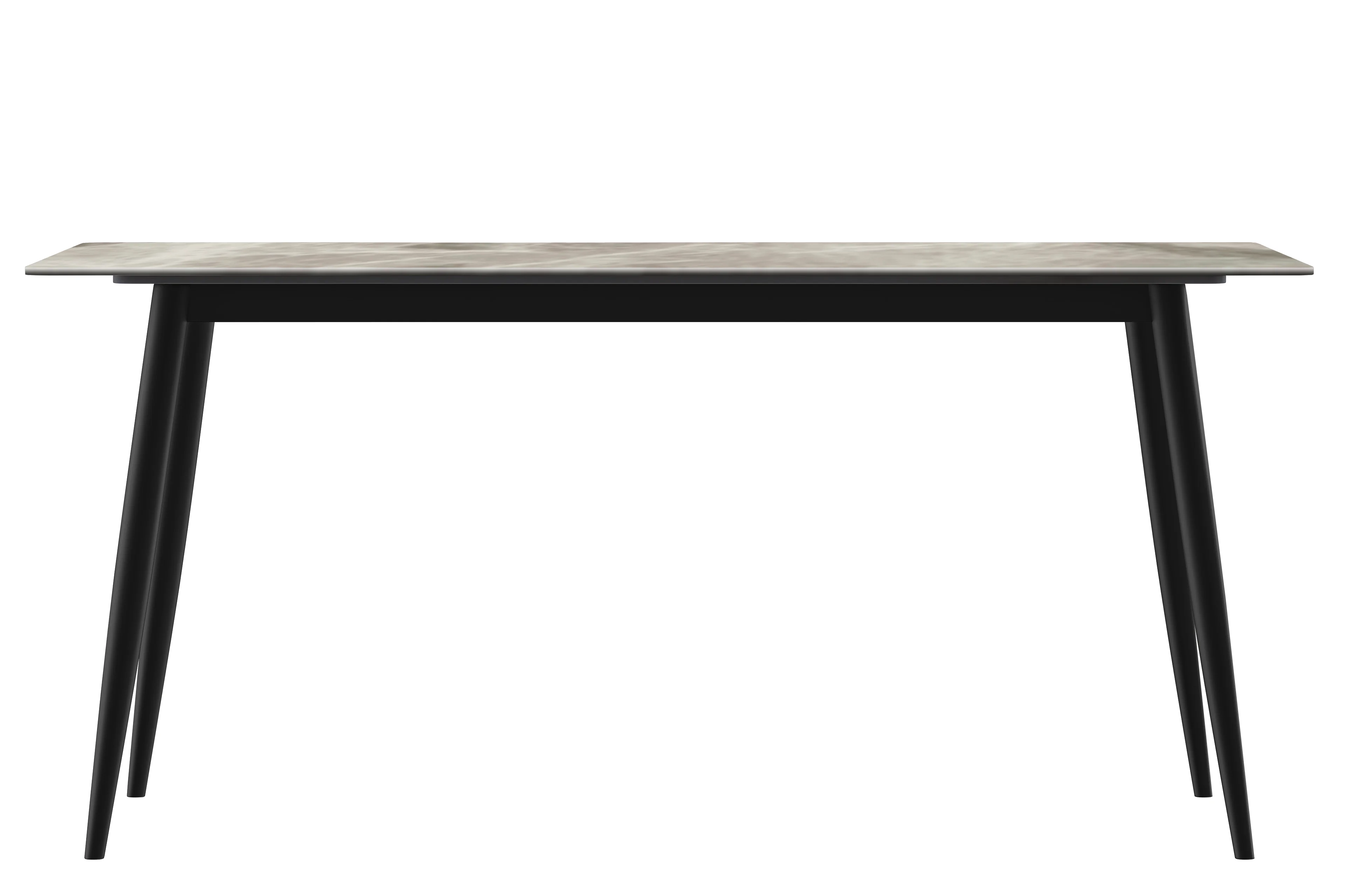 Zayle Series Modern Dining Table Black Base, With 55 Deep Grey Sintered Stone Top