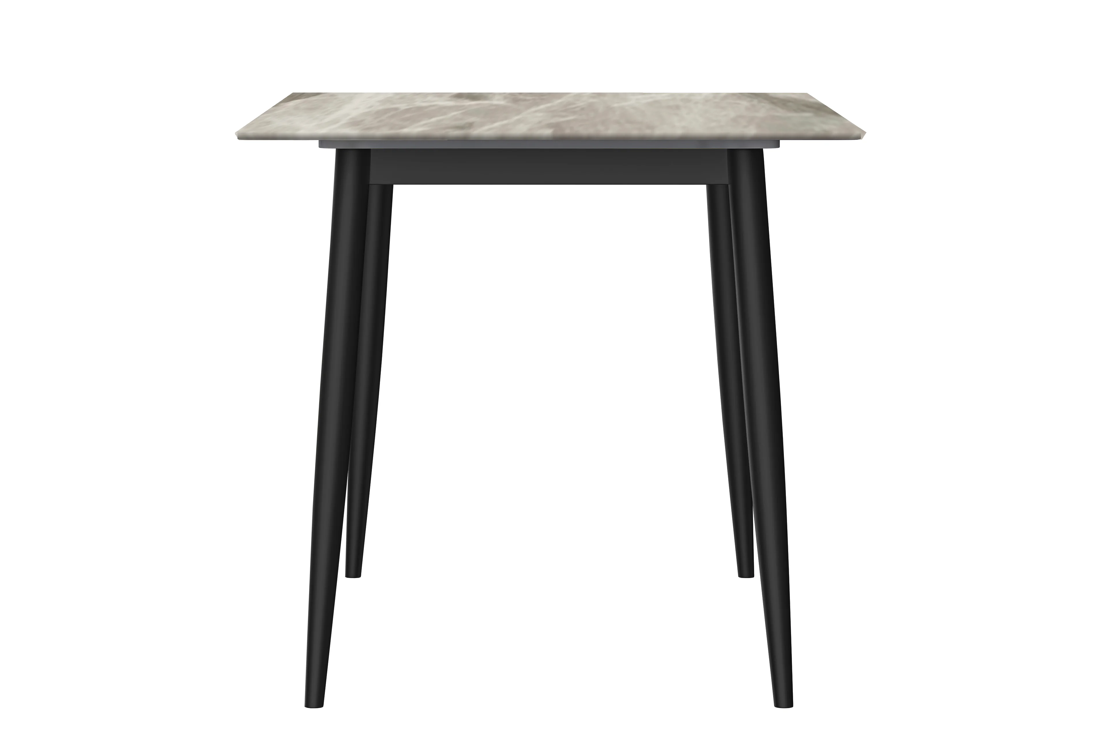 Zayle Series Modern Dining Table Black Base, With 62 Deep Grey Sintered Stone Top