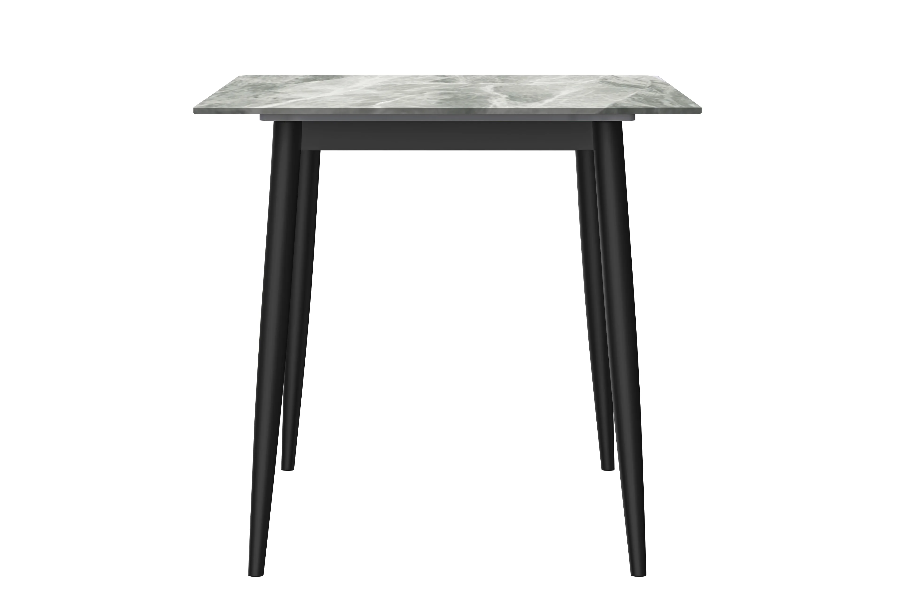 Zayle Series Modern Dining Table Black Base, With 62 Light Grey Sintered Stone Top