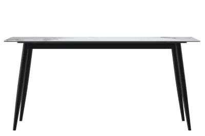 Zayle Series Modern Dining Table Black Base, With 62 Medium Grey Sintered Stone Top