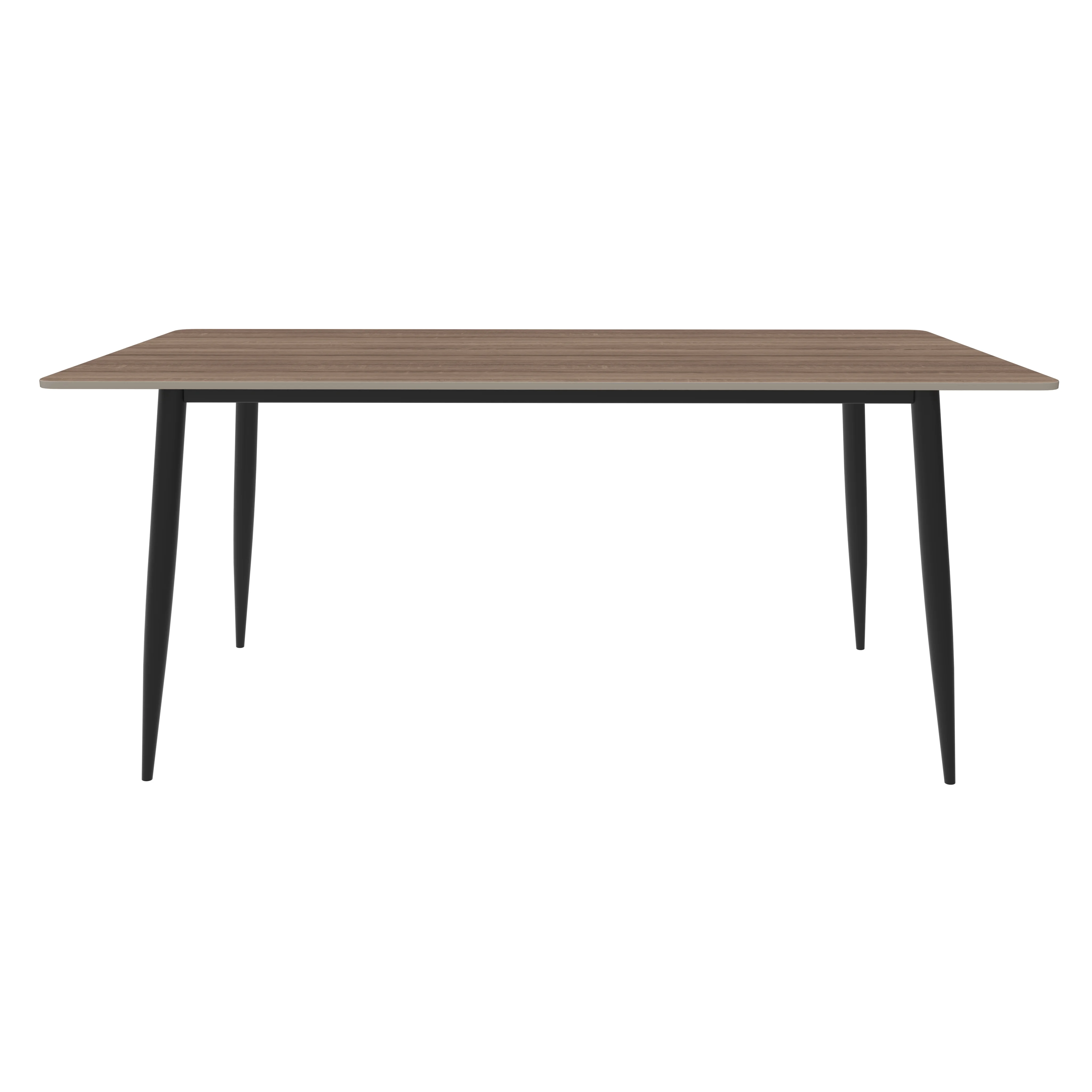 Zayle 62" Rectangle Sintered Stone Dining Table in Red Oak with BLack Base