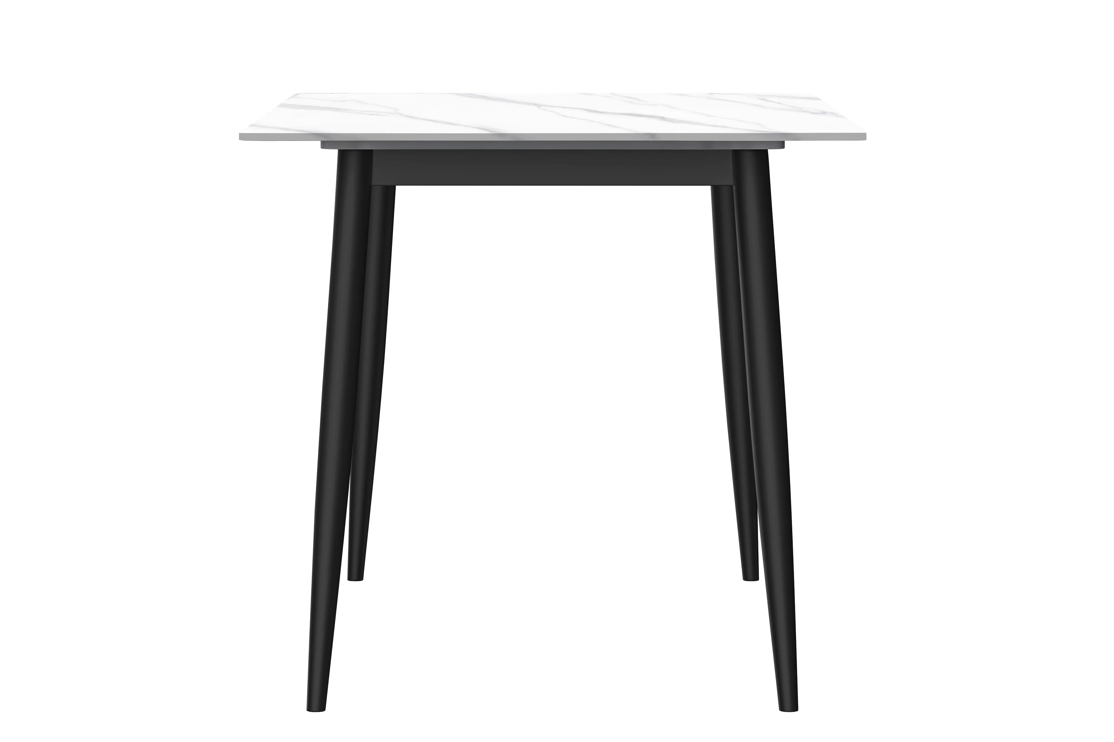 Zayle Series Modern Dining Table Black Base, With 62 White Sintered Stone Top