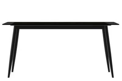 Zayle Series Modern Dining Table Black Base, With 71 Black Glass Top