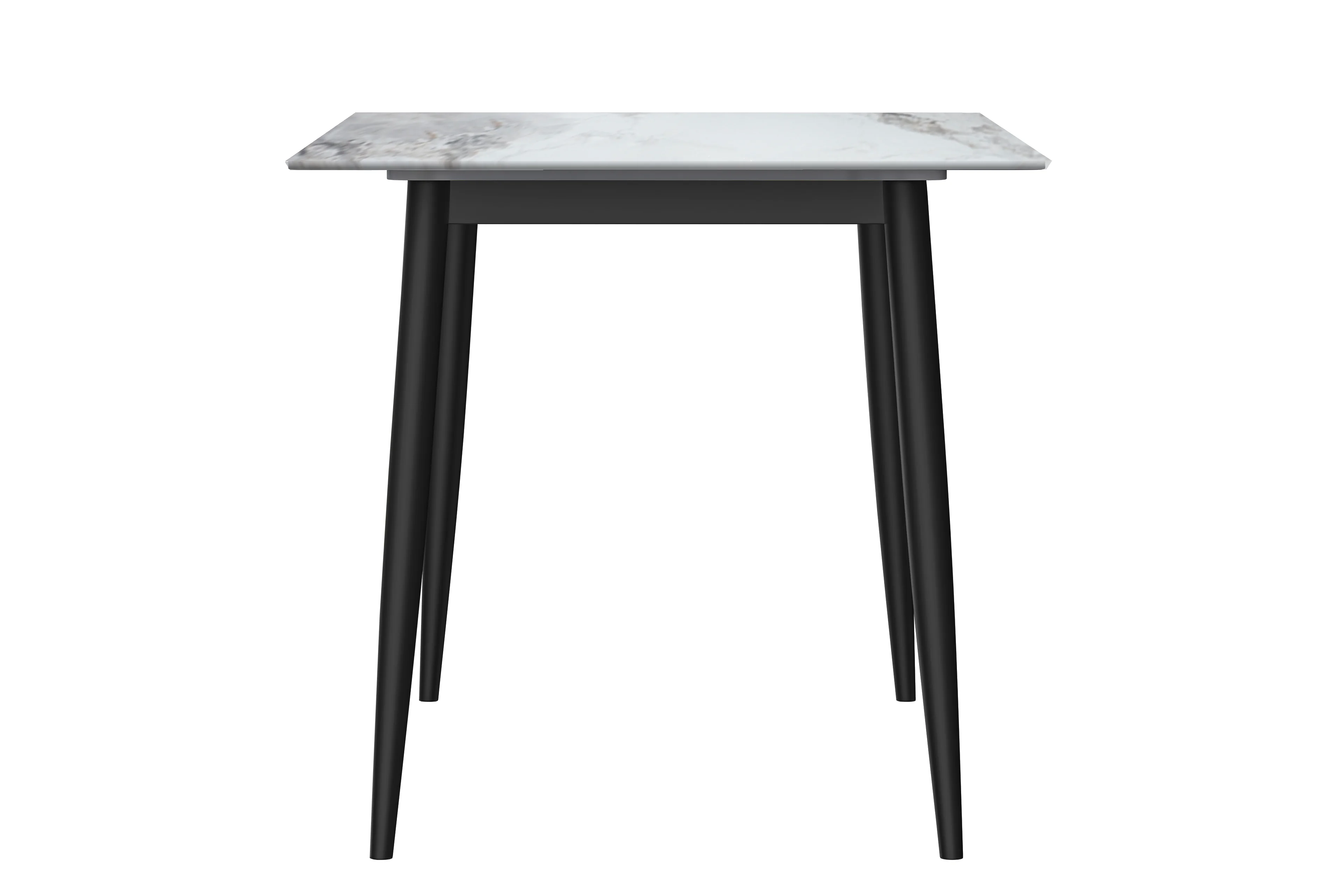 Zayle Series Modern Dining Table Black Base, With 71 Medium Grey Sintered Stone Top