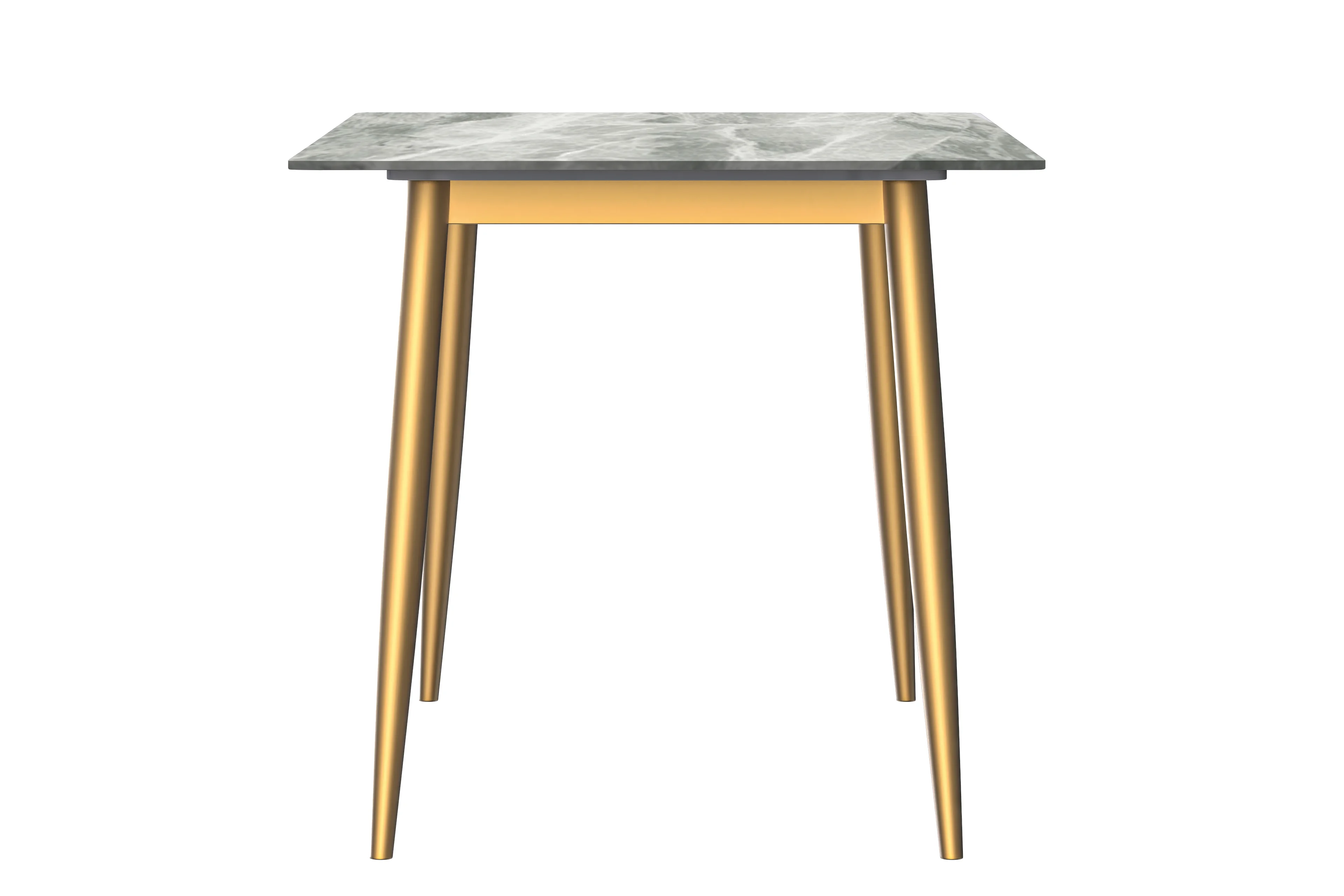 Zayle Series Modern Dining Table Brushed Gold Base, With 55 Light Grey Sintered Stone Top