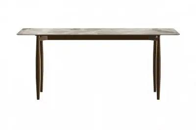 Zinti Series Modern Dining Table Bronze Base, With 55" Deep Grey Sintered Stone Top