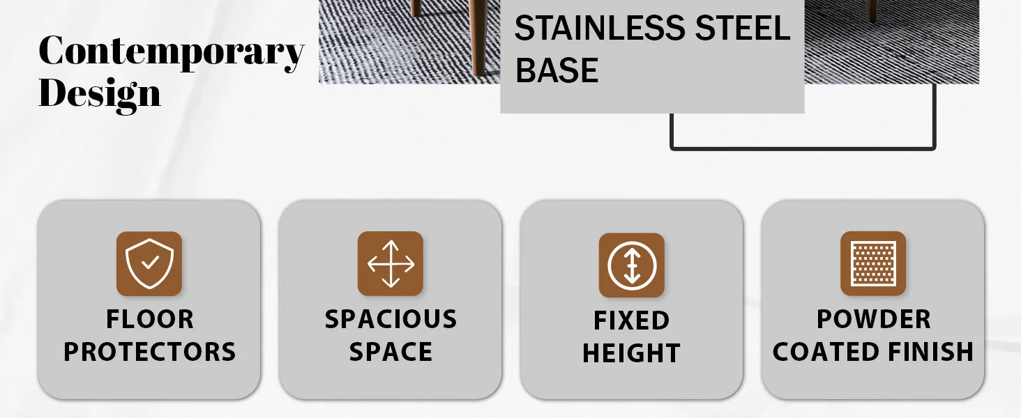 Zinti Series Modern Dining Table Bronze Base, With 62" Medium Grey Sintered Stone Top