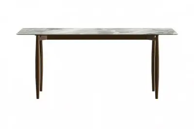 Zinti Series Modern Dining Table Bronze Base, With 71" Light Grey Sintered Stone Top