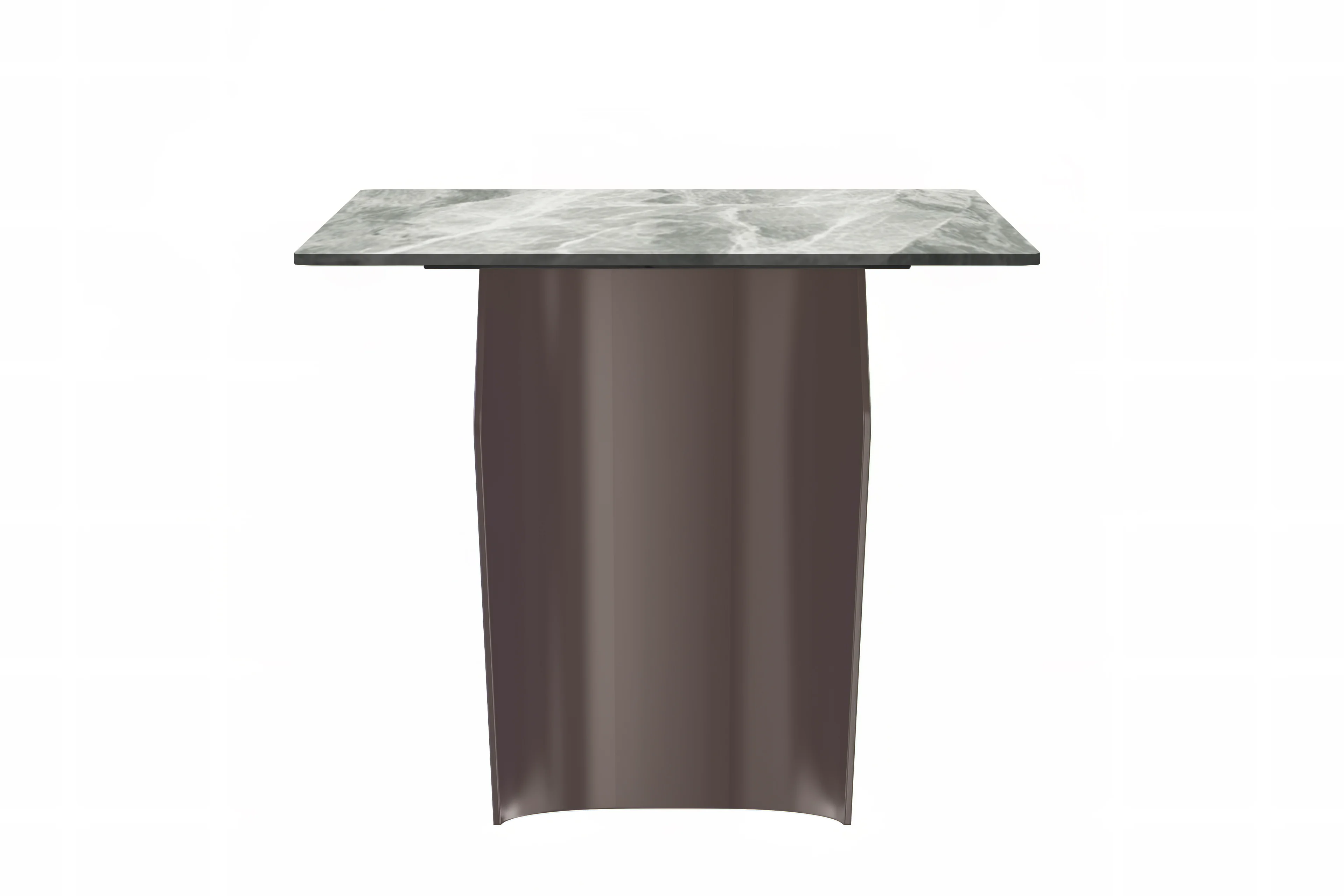 Zelan Series Modern Dining Table Champagne Gold Stainless steel Base, With 55" Light Grey Sintered Stone Top