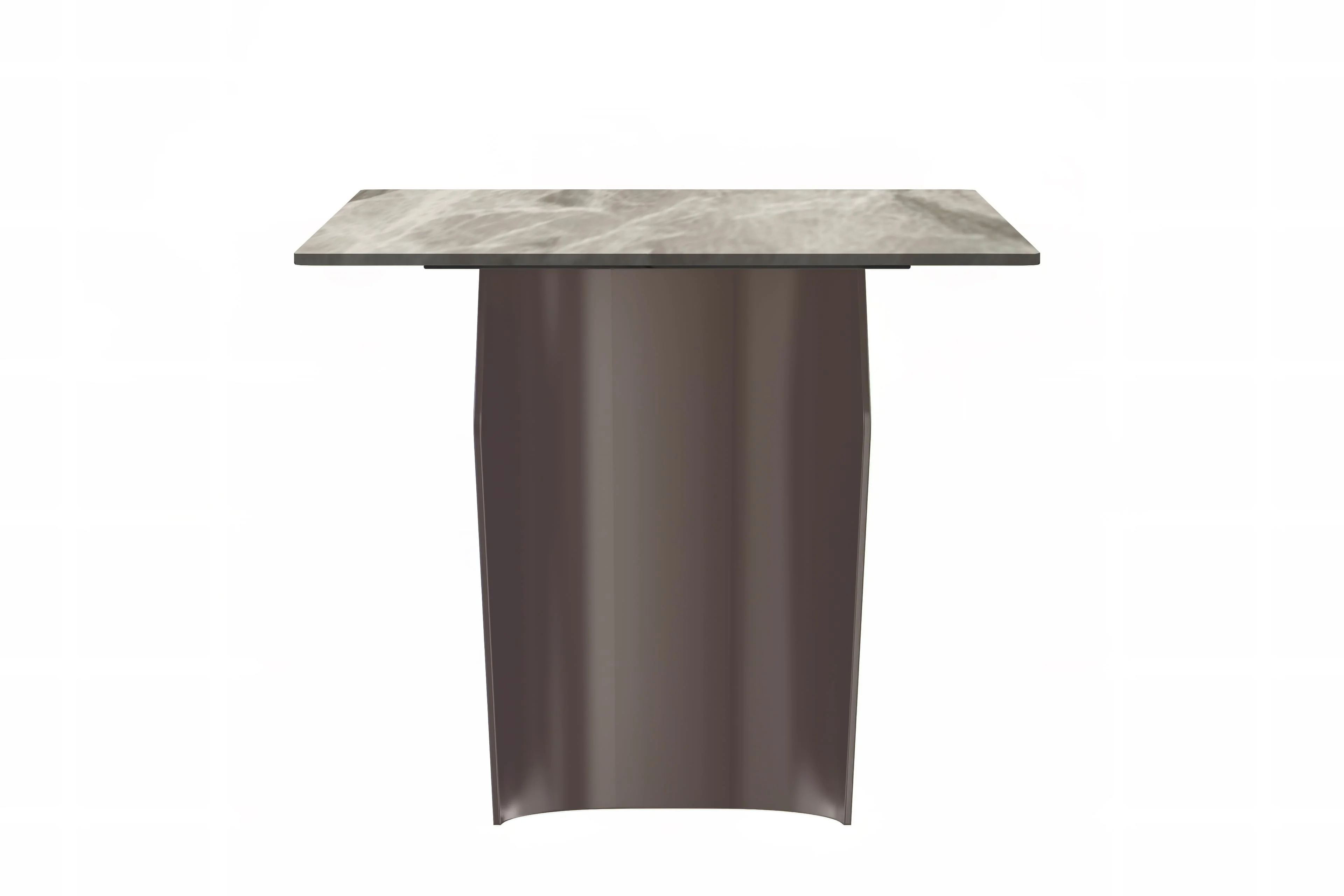 Zelan Series Modern Dining Table Champagne Gold Stainless steel Base, With 62" Deep Grey Sintered Stone Top