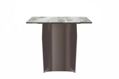 Zelan Series Modern Dining Table Champagne Gold Stainless steel Base, With 62" Light Grey Sintered Stone Top