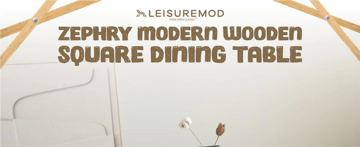 Zephry Collection Modern Dining Wooden Square Dining Table in Natural Wood