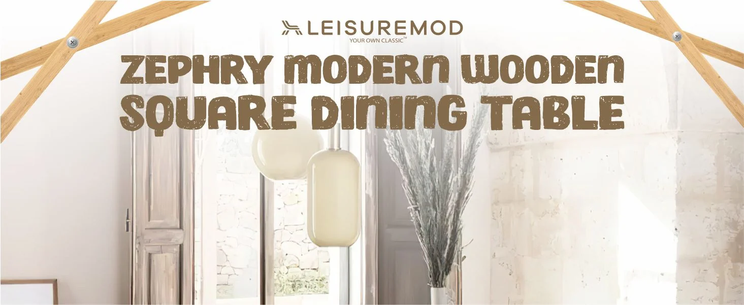 Zephry Collection Modern Dining Wooden Square Dining Table Walnut With Marbled Top