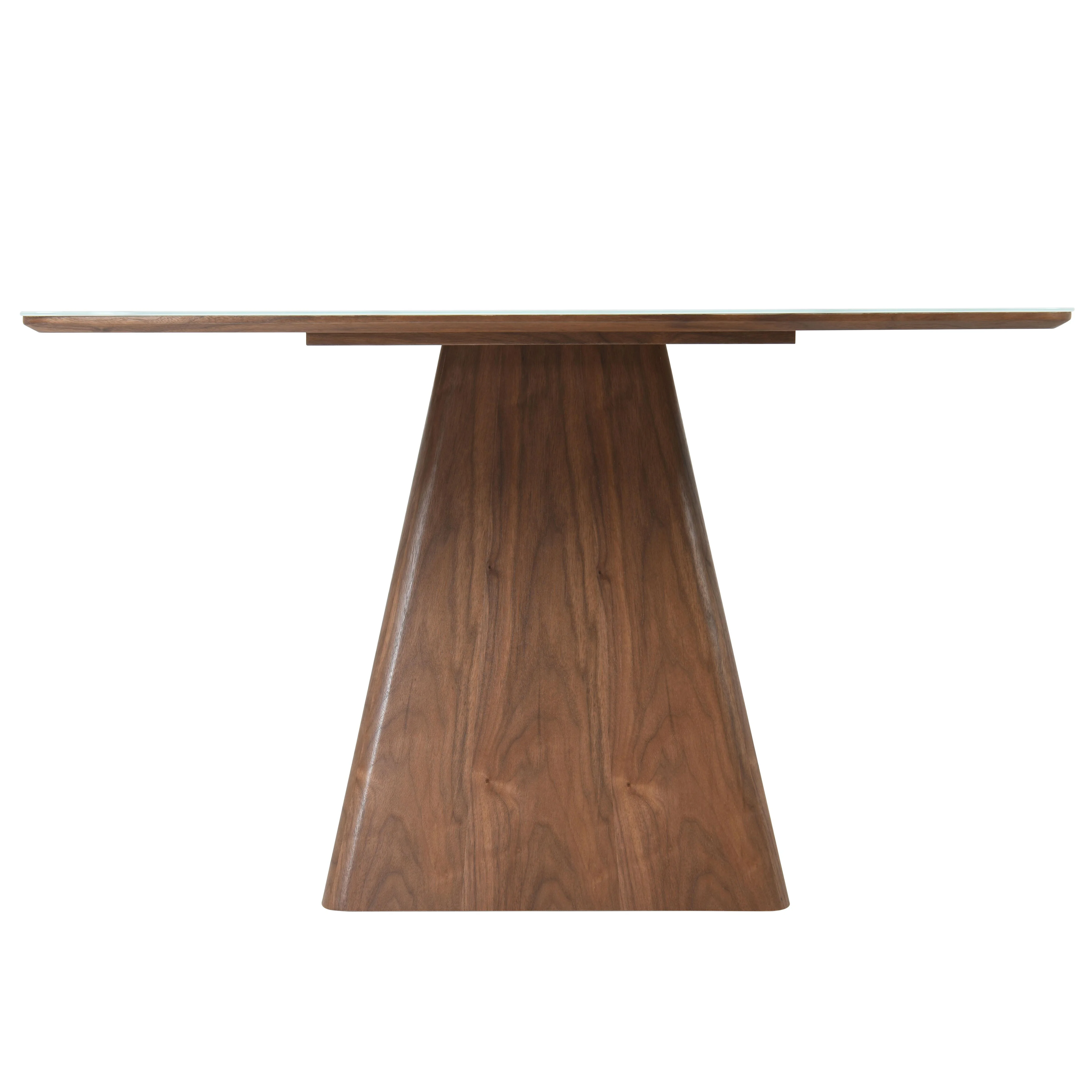 Zephry Collection Modern Dining Wooden Square Dining Table Walnut With Marbled Top