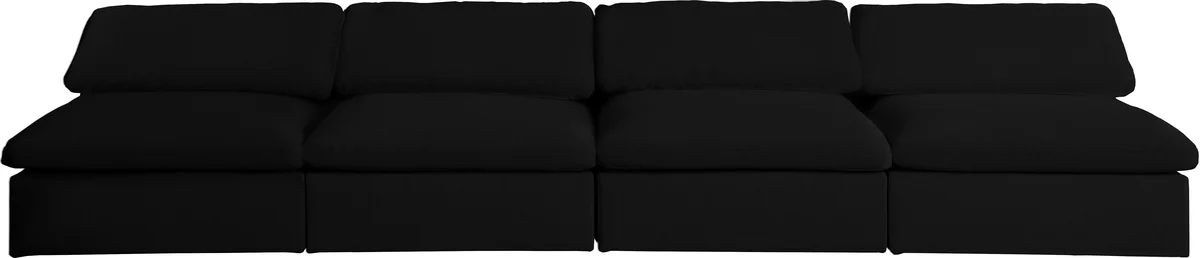 Serene - 4 Seat Modular Armless Sofa - Black