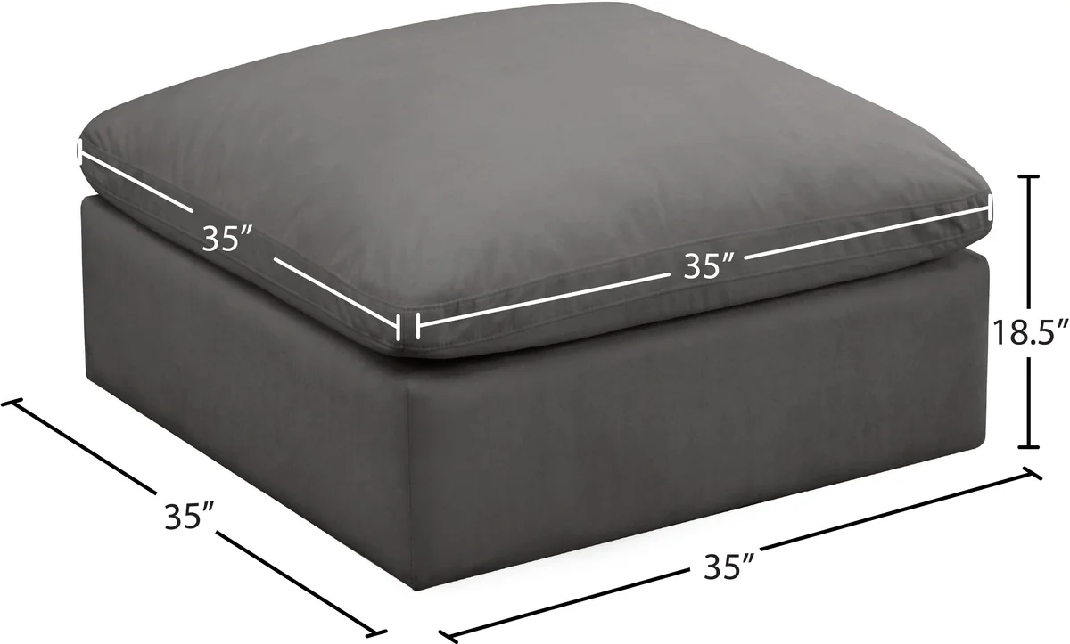 Plush - Ottoman - Gray