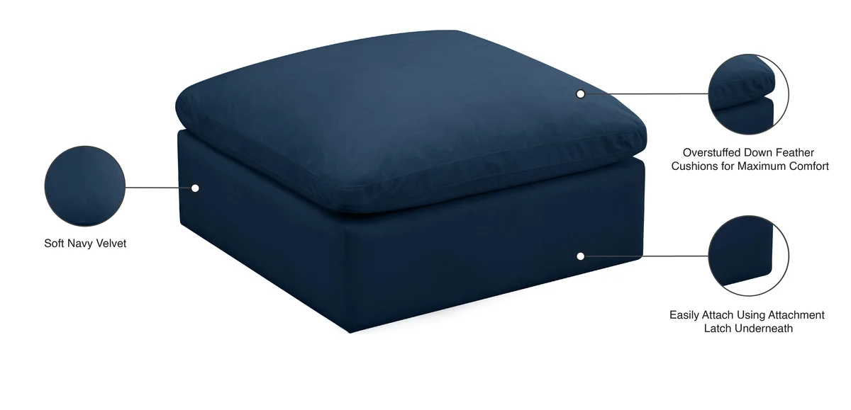 Plush - Ottoman - Navy