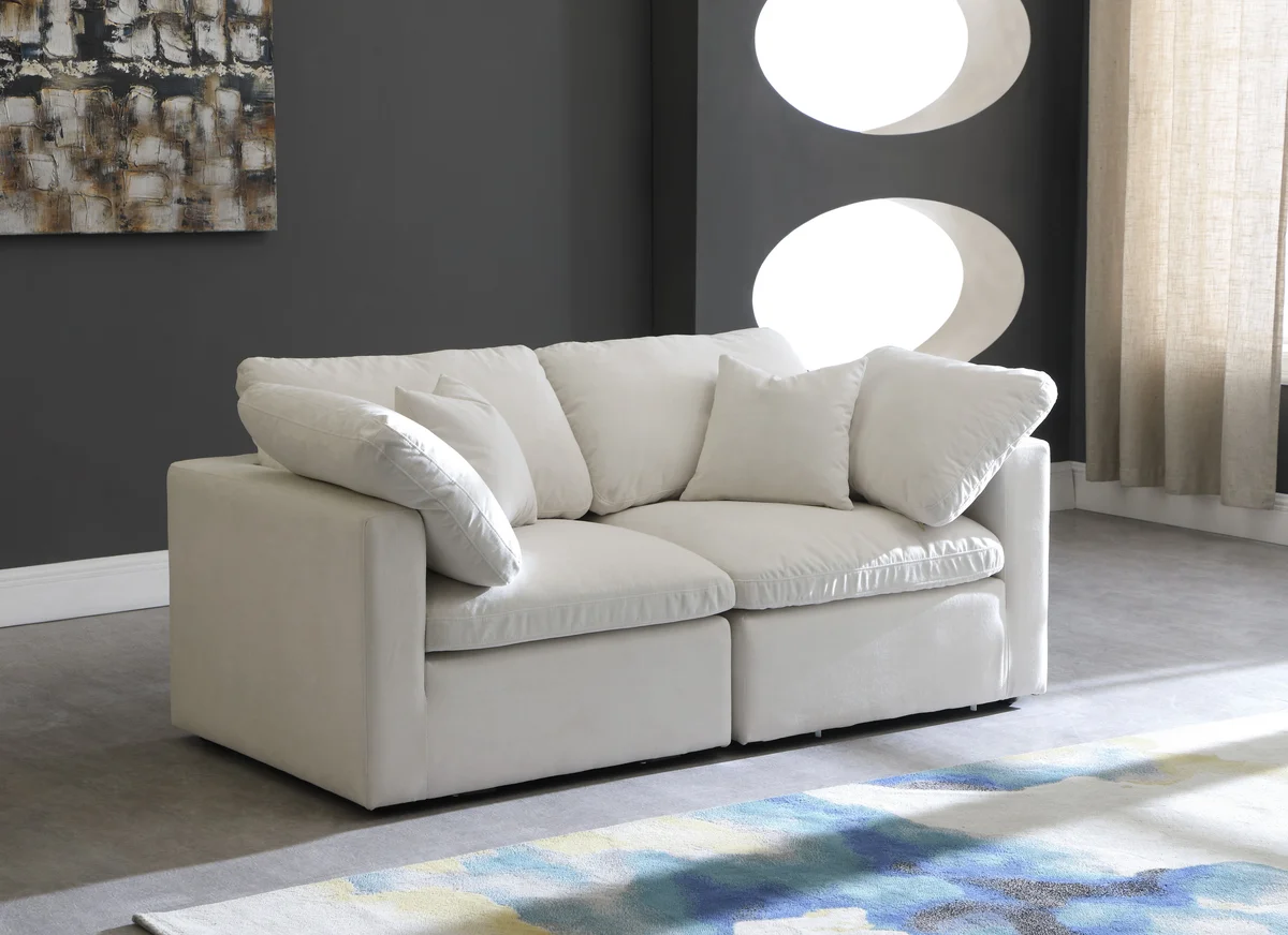 Plush - 2 Seat Modular Sofa - Cream - View 2