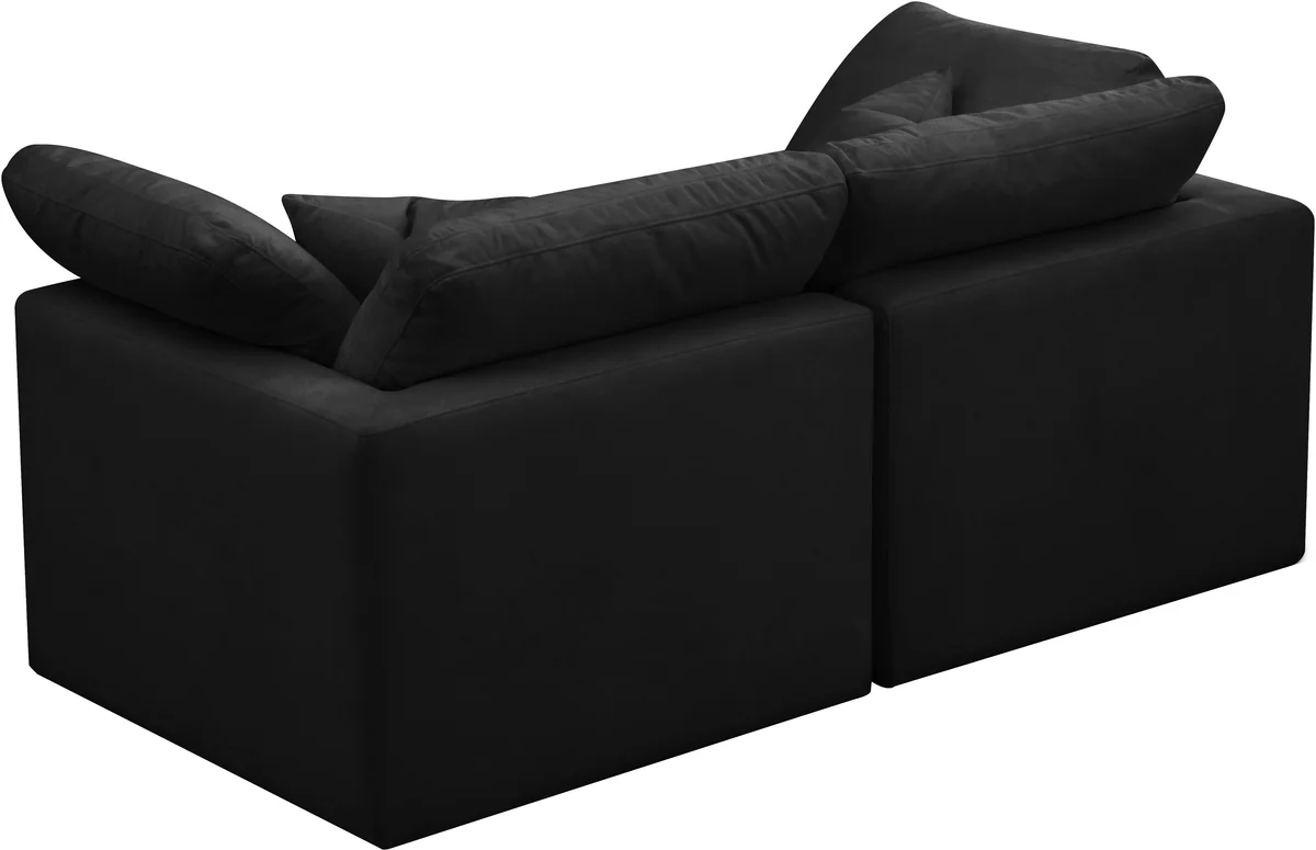 Plush - 2 Seat Modular Sofa - Black