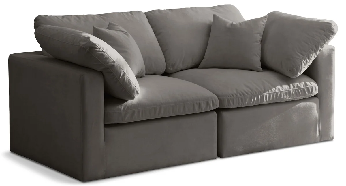 Plush - 2 Seat Modular Sofa - Gray