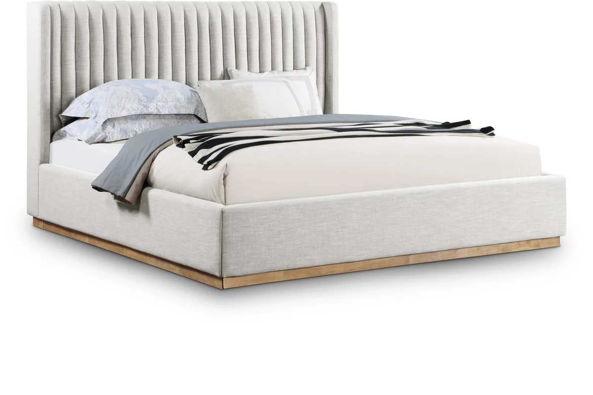 Logan - King Bed - Cream
