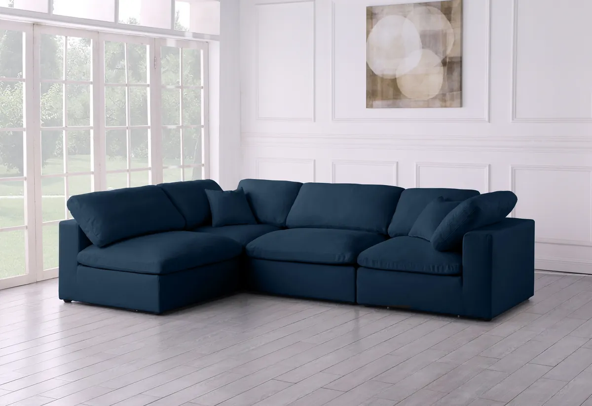 Plush - 4 Piece Modular Corner Sectional - Navy