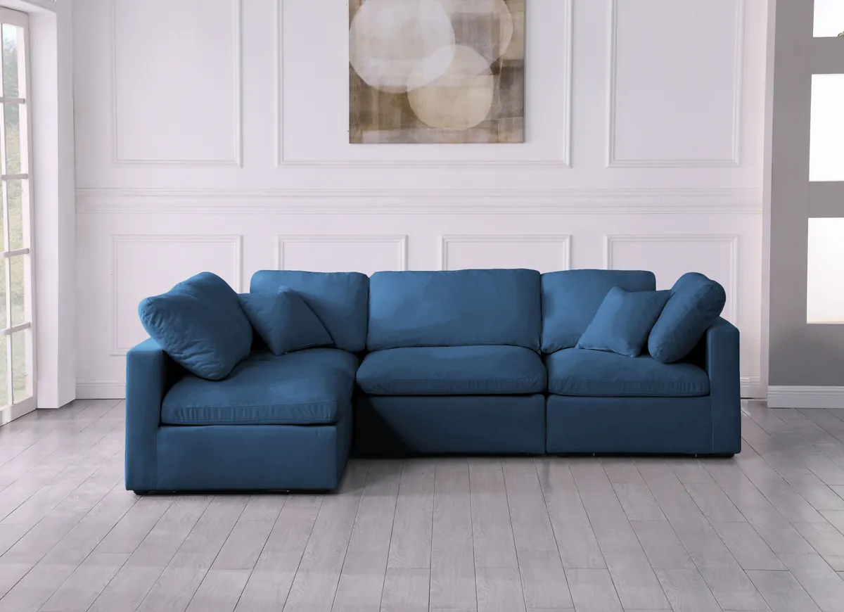 Plush - 4 Piece Modular Corner Sectional - Navy