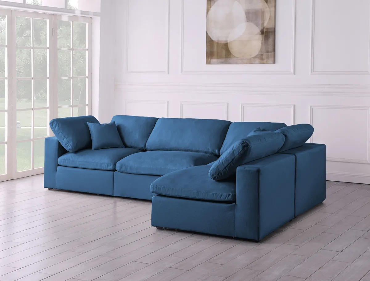 Plush - 4 Piece Modular Corner Sectional - Navy