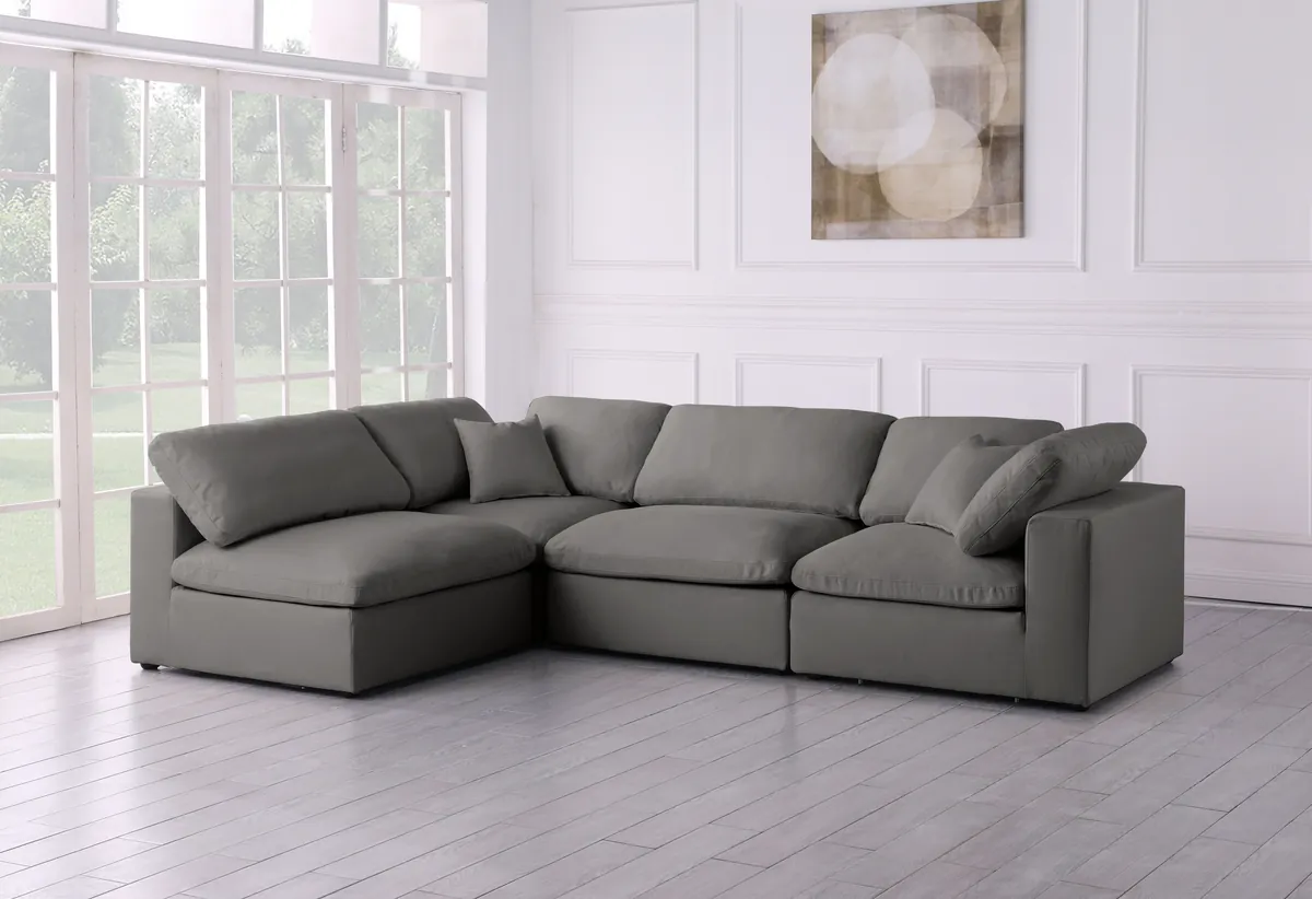 Plush - 4 Piece Modular Corner Sectional - Gray