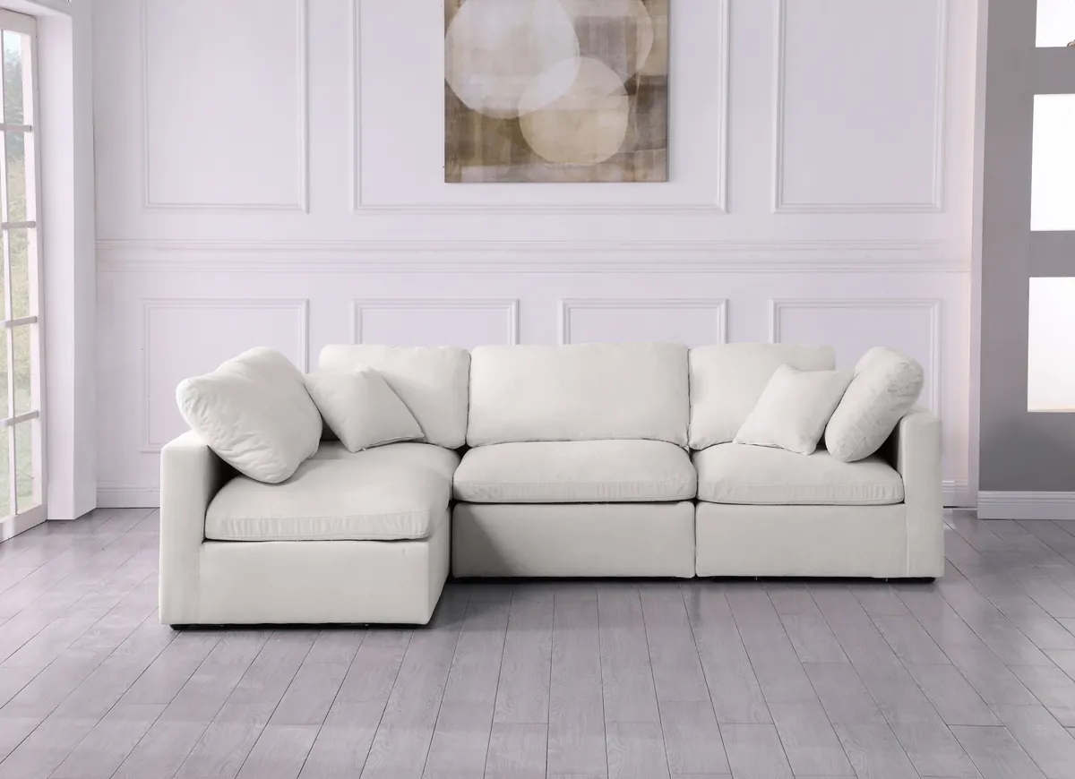 Plush - 4 Piece Modular Corner Sectional - Cream