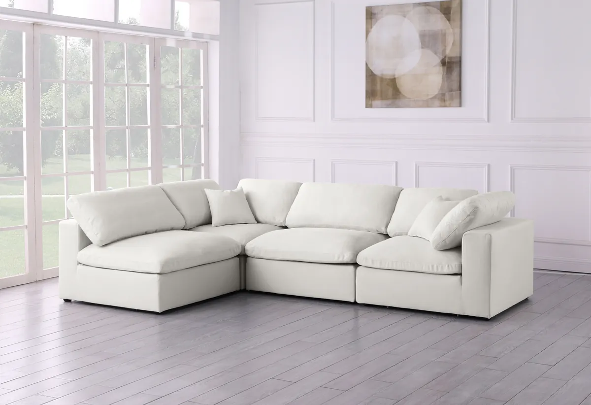 Plush - 4 Piece Modular Corner Sectional - Cream