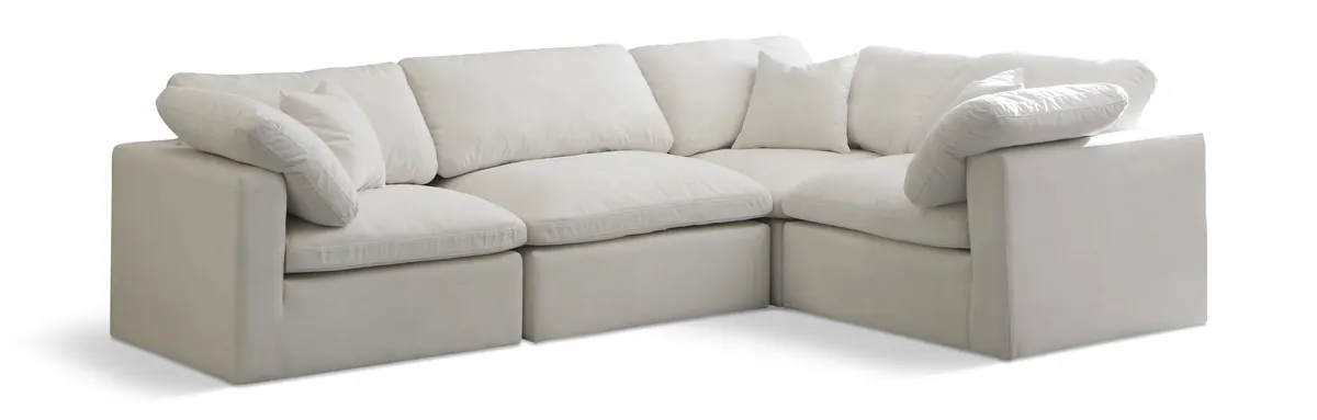 Plush - 4 Piece Modular Sectional - Cream