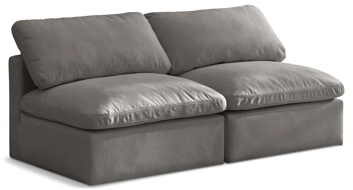 Plush - 2 Seat Modular Armless Sofa - Gray