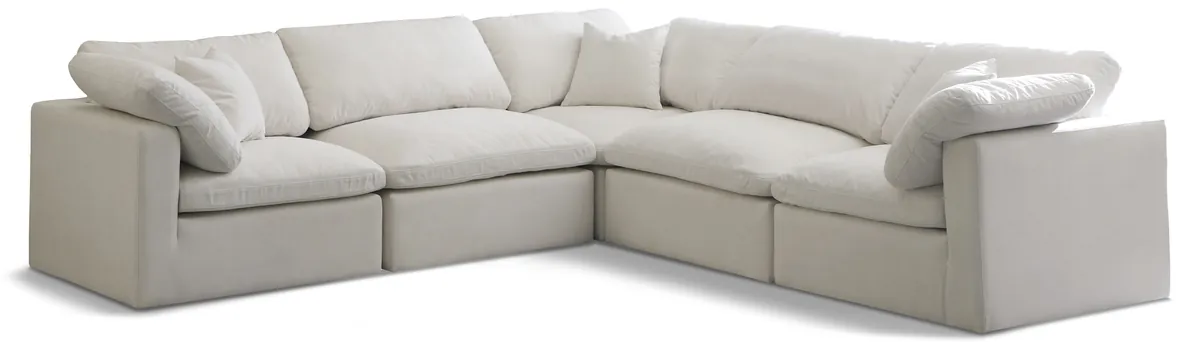 Plush - 5 Piece Modular Corner Sectional - Cream