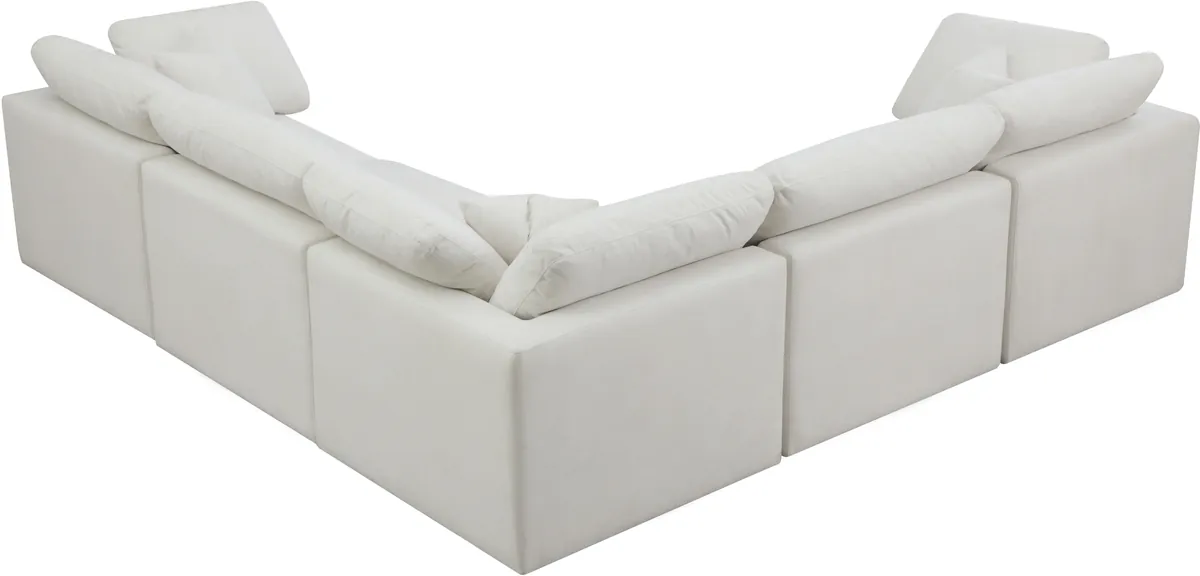 Plush - 5 Piece Modular Corner Sectional - Cream