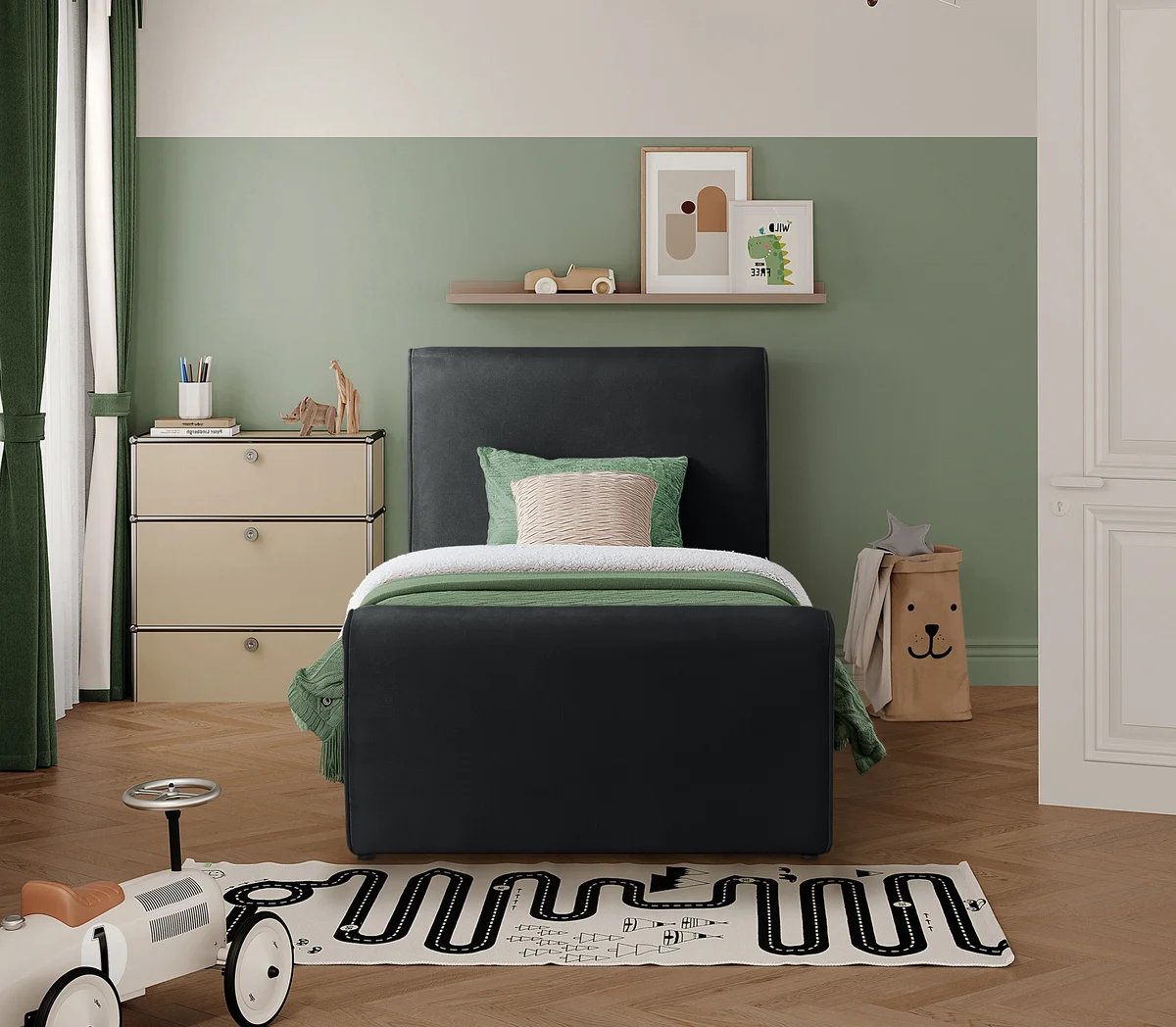 Sloan - Twin Bed - Black - View 2