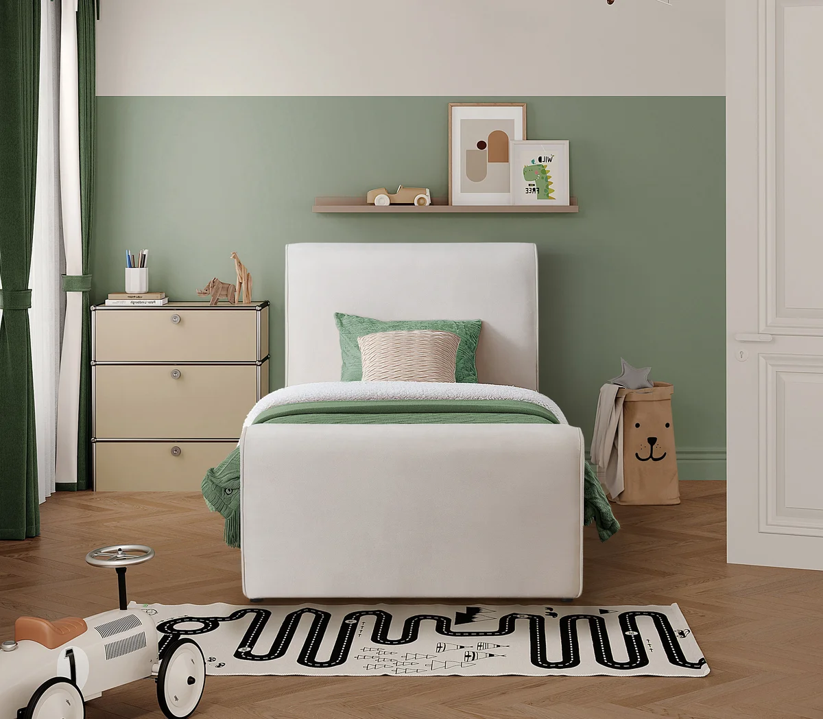 Sloan - Twin Bed - Cream