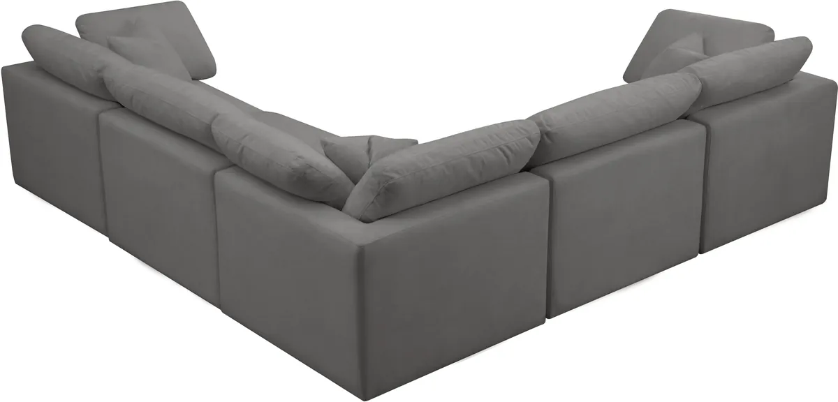 Plush - 5 Piece Modular Corner Sectional - Gray