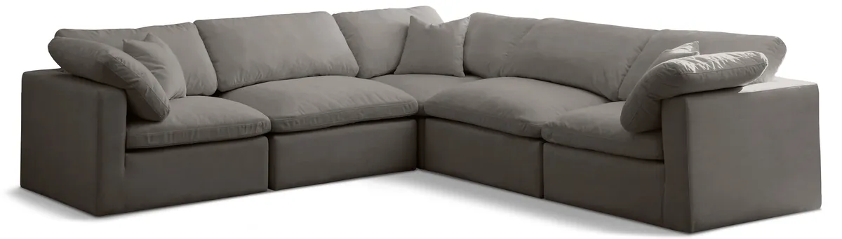 Plush - 5 Piece Modular Corner Sectional - Gray