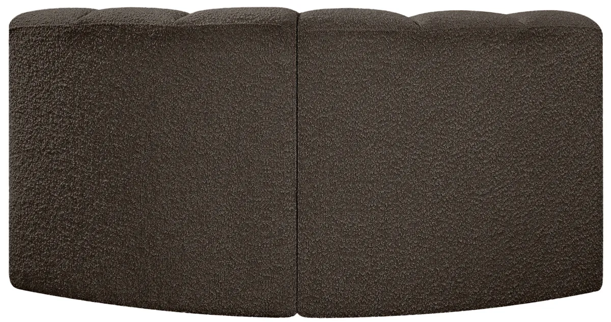 Arc - Boucle Fabric 2 Piece Modular Sofa - Brown - View 2