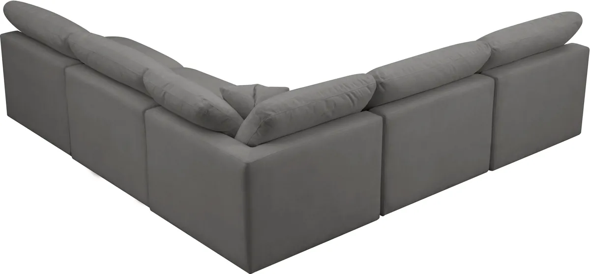 Plush - 5 Piece Modular Corner Armless Sectional - Gray