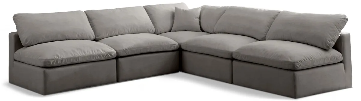 Plush - 5 Piece Modular Corner Armless Sectional - Gray
